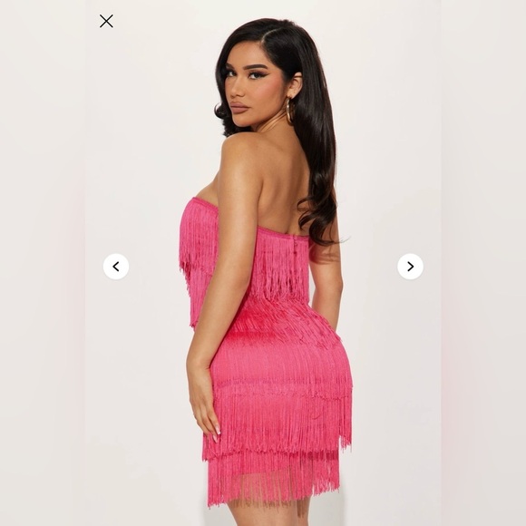 Fashion Nova Strapless Fringe Dress - Picture 4 of 7